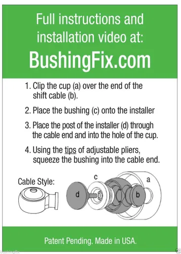Vista 8 de BushingFix UP1Kit Kit de reparación de cable de cambio de transmisión, kit de cable de cambio para Ford, Chevy, Buick y más, buje de repuesto