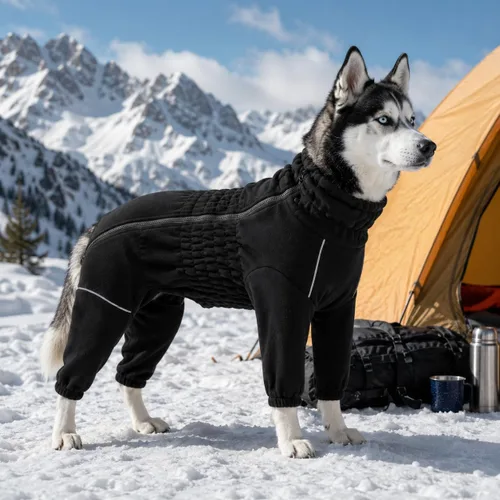 Vista 4 de Lovelonglong Abrigo cálido para perro, chaqueta resistente al viento para perros pequeños, medianos y grandes, abrigo de invierno de forro polar