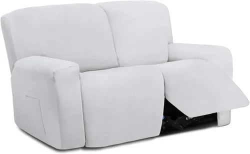 Vista 79 de Easy-Going - Funda elástica de microfibra para sofá reclinable seccional, suave vellón ajustable a tu sofá de 2 cuerpos, lavable, protector