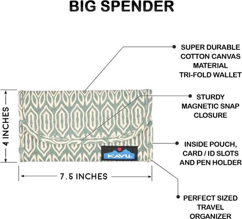 Vista 6 de Kavu Big Spender - cartera de mano de tres pliegues