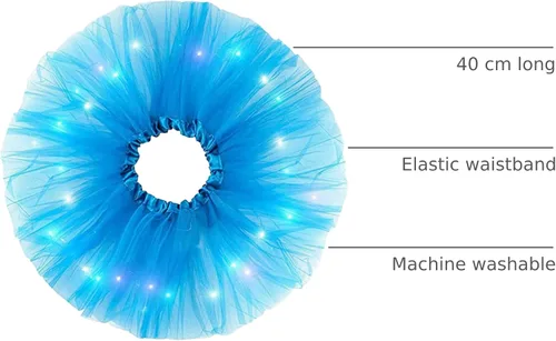 Vista 35 de Faldas de tutú LED para mujer, falda de tul con capas para baile de ballet, faldas iluminadas para disfraz de fiesta