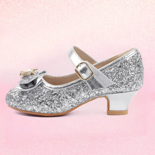 Vista 3 de PANDANINJIA Zapatos de vestir para niñas, zapatos Mary Jane para niñas, tacones bajos para niñas pequeñas, flores, boda, fiesta, escuela