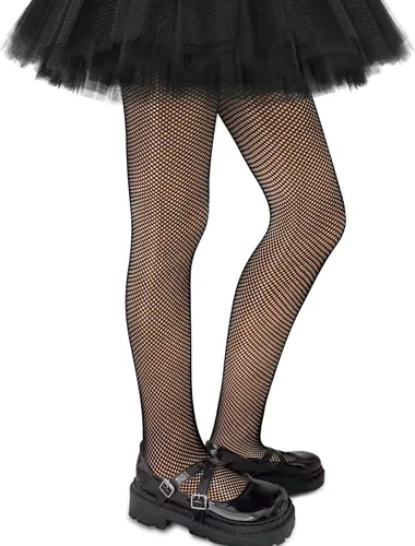 Vista 6 de Medias de red para niñas, mallas de red con purpurina para niñas, mallas brillantes para niñas, mallas de Halloween con diamantes de imitación