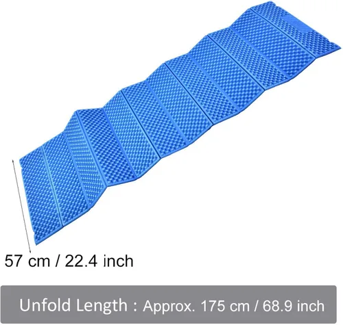 Vista 2 de Almohadillas de espuma para dormir, colchón plegable de espuma de célula cerrada, impermeable para dormir al aire libre para mochileros y senderismo
