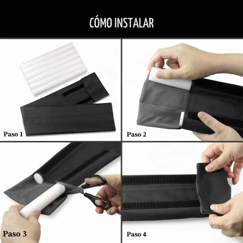 Vista 5 de Topes dobles para puertas impermeables, tamaño ajustable de 30" a 36", protectores de corrientes de aire, bloqueador de ruido, bloqueador de brisas