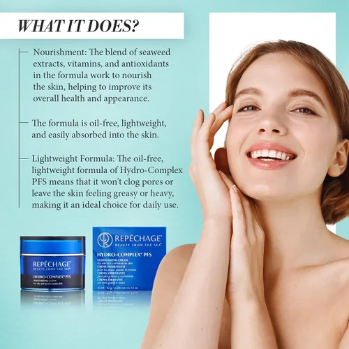 Vista 7 de Repechage Hydro-Complex PFS Crema facial hidratante para piel normal a seca - Hidratante no comedogénico con extracto de algas marinas, niacinamida