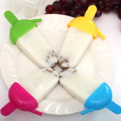 Vista 4 de Juego de 8 moldes para paletas heladas congeladas con protector de goteo de paja para sorber – para golosinas caseras congeladas – yogur congelado