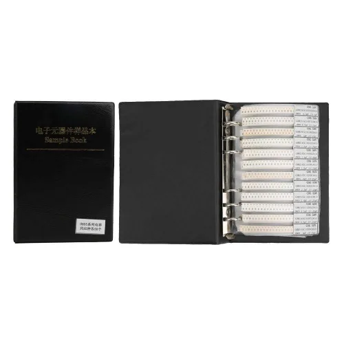 Vista 2 de Libro de muestras de condensador SMD 0805, 92 tipos/cada 50 (0.5pF-10uF) Total 4600 piezas, kit de libro de muestras combinado SMT