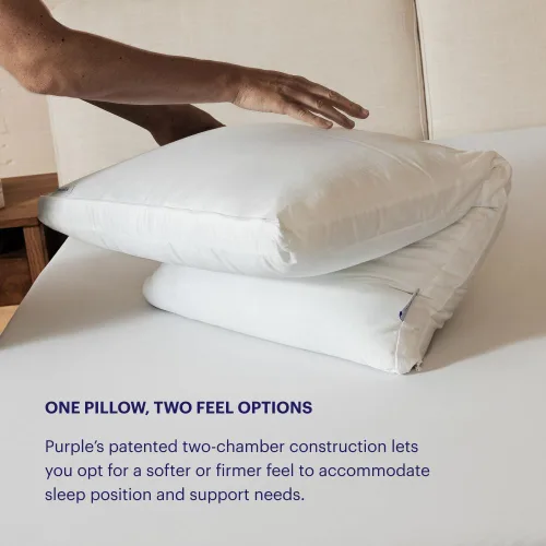Vista 2 de Purple TwinCloud Almohada Soporte ajustable para un apoyo suave o firme, almohada perfecta para dormir de lado, color blanco