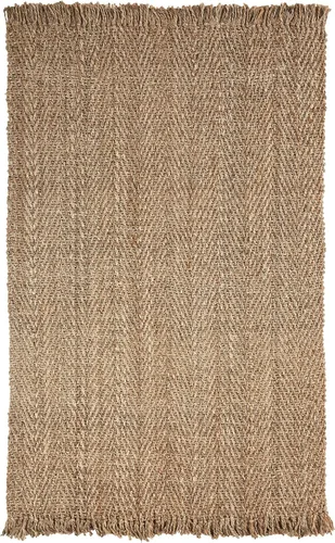 Vista 2 de Superior Alfombra bohemia de yute con flecos, 6 x 9 pies, natural