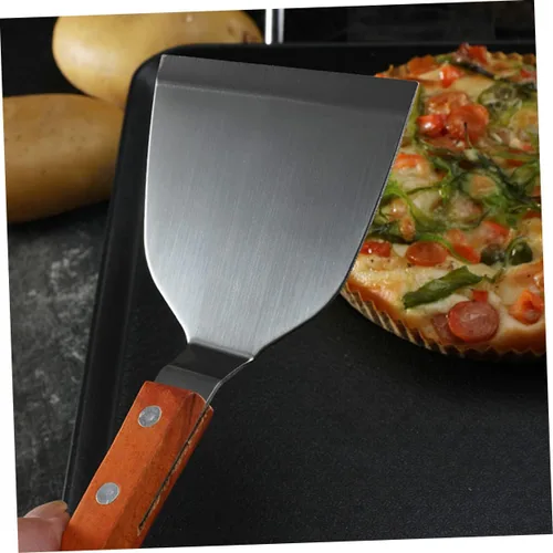 Vista 2 de Espátula de cocina para carne, mango de madera, herramienta de cocina fácil de colgar, espátula de mango de cocina para uso doméstico