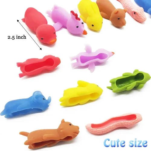 Vista 4 de 36 juguetes de animales de catapulta con dedo, elástico de goma para gatos, para festivales, recuerdos de fiesta, juegos voladores, Acción