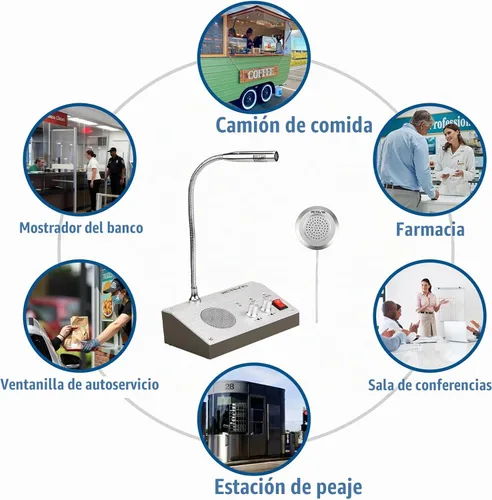 Vista 9 de Retevis RT-9908 3W/3W, sistema de intercomunicación de ventana con contador de bancos antiinterferentes, micrófono de intercomunicación de dos vías