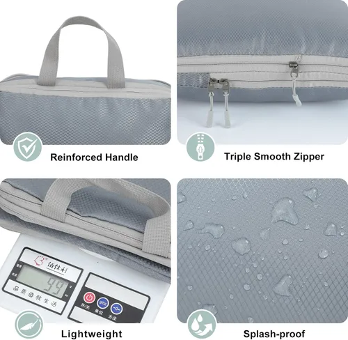 Vista 5 de YYDSLEE Cubos de embalaje de compresión para viaje, bolsas organizadoras de maleta, bolsas de viaje expandibles, organizador para equipaje, bolsas