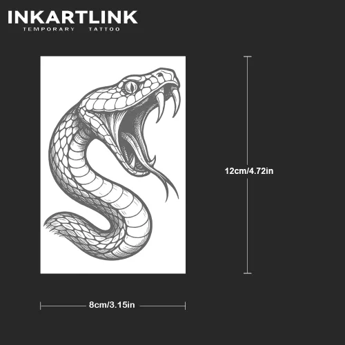 Vista 3 de INKARTLINK Tattoo Tech, 2 hojas de tatuajes semipermanentes medianos, tatuajes temporales de diseño artístico para adultos, dura 1-2 semanas