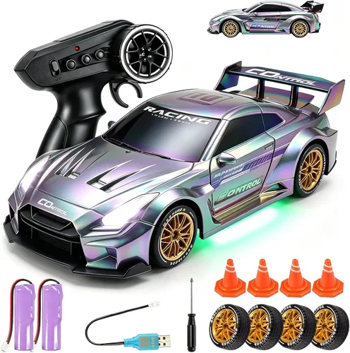 Vista 9 de Coche RC para niños, coche de deriva de control remoto de alta 2-negro