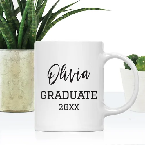Vista 2 de Andaz Press Taza de café personalizada de 11 onzas, regalo de graduación Olivia 2026 (taza de 2 caras), paquete de 1, incluye caja de regalo, tazas