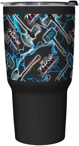 Vista 2 de Marvel Mjollnir and Stormbreaker - Taza de viaje de acero inoxidable de 27 onzas