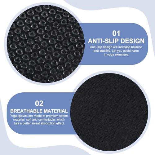 Vista 4 de Eurzom 2 pares de guantes de yoga antideslizantes para mujer, guantes de pilates sin dedos con agarres para yoga, fitness, entrenamiento, deportes