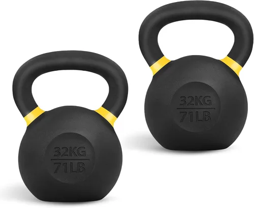 Vista 11 de Yes4All Powder Coated Cast Iron Kettlebell, Single Deep Blue, 40 KG / 88 LB
