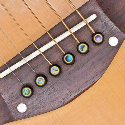 Vista 4 de Blisstime 6 piezas de repuesto de guitarra de ébano con incrustaciones de punto de abulón