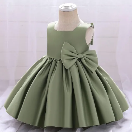 Vista 3 de Girl Flower Dress Sleeveless Flower Princess Wedding Dress for Toddler and Baby Girl