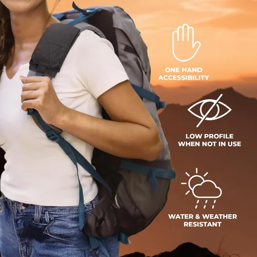 Vista 8 de Phone Holster with Clip - Hook Loop Nylon Cellphone Holster Compact Pouch, Backpack Shoulder Strap Accessory - Multifunctional StrapPack Pouches for