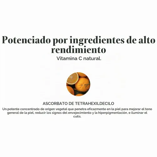 Vista 2 de Ogee Vitamina C suero THDA 20% Elixir Suero facial orgánico certificado con vitamina C, suero iluminador de vitamina C para la cara
