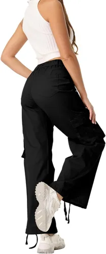 Vista 2 de Pantalones cargo para mujer, de secado rápido, informales, militares, militares, camuflaje, combate, trabajo, pantalones casuales con bolsillos