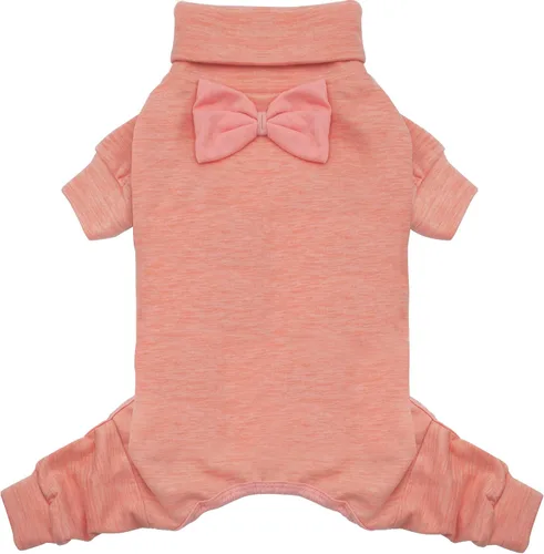 Vista 13 de KYEESE Pijamas para perros pequeños – Suéter elástico de cuello alto, abrigo de material súper suave y cálido con corbatín, pijama para perro