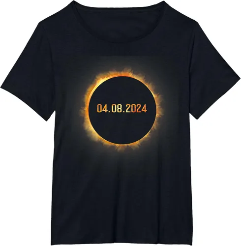 Vista 29 de Totality 04.08.24 Total Solar Eclipse 8 de abril de 2024 Eclipse Camiseta, Negro, S