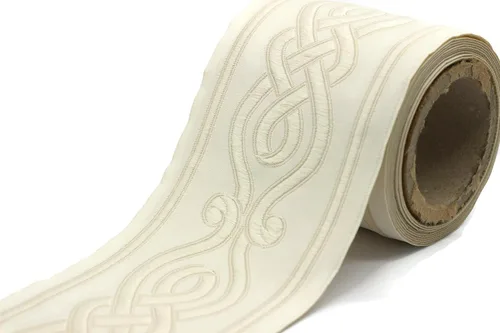 Vista 22 de Muestra 0.27 yardas 2.7 "cinta de jacquard de ajuste de cortinas en espiral para sus cortinas cortinas cortinas bandas cinta de ajuste V1 142 Beige