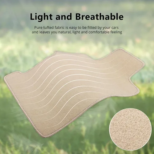 Vista 9 de IKON MOTORSPORTS, Alfombrillas de nailon para automóvil compatibles con Jeep Cherokee 4DR 2014-2023, alfombras de automóvil de pasajeros color beige