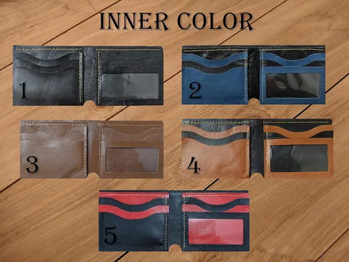 Vista 7 de Billetera de cuero genuino 3D para hombre, tallada a mano, pintada a mano, talla de cuero, billetera personalizada, billetera personalizada