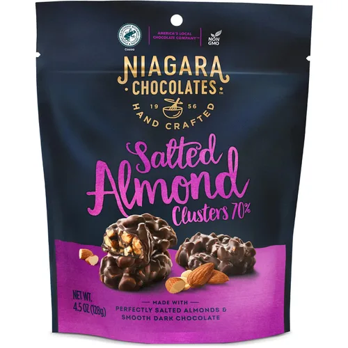 Vista 10 de Niagara Chocolates Tazas de mantequilla de maní de chocolate con leche, paquete de 4 bolsas de pie (4.5 onzas), sin OMG, chocolate premium, hechas a