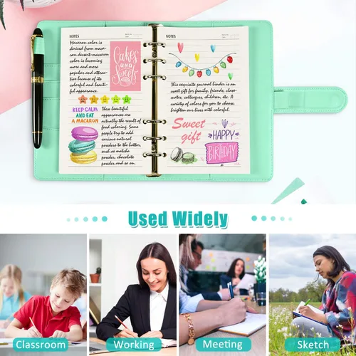 Vista 6 de Papel de recambio A6, 320 páginas A6, hojas sueltas, 6 agujeros, repuestos para cuaderno de 6 anillas rellenables, planificador, diario, pintura