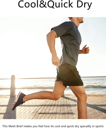 Vista 6 de BULLIANT - Paquete de 3 calzoncillos deportivos deportivos de malla para hombre, cintura baja, sin bragueta