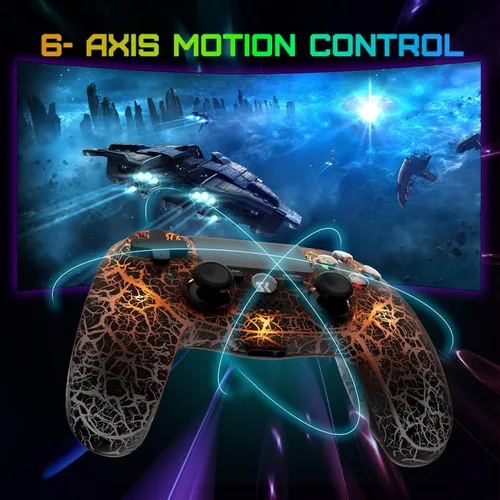 Vista 4 de CHENGDAO Controller for PS4, Wireless Controllers for PlayStation 4/Pro/Slim, Remote Control with Adjustable RGB Light/1000mAh Battery/6-Axis Motion