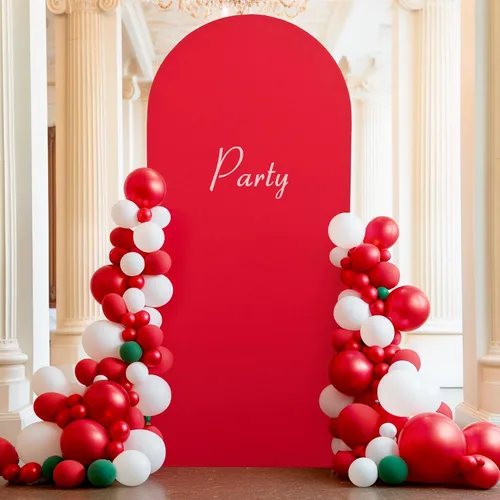Vista 224 de Baby Blue Arch Backdrop Cover, 6FT Spandex Fitted Wedding Arch Stand Covers Round Top Chiara Backdrop Cover for Birthday Party Ceremony Banquet Azul