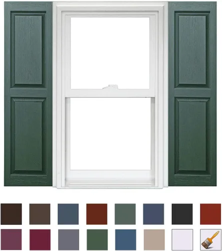 Vista 34 de Persianas de vinilo Homeside con panel elevado (1 par), 14-1/2 pulgadas x 59 pulgadas, color azul índigo 610 Azul Ingido