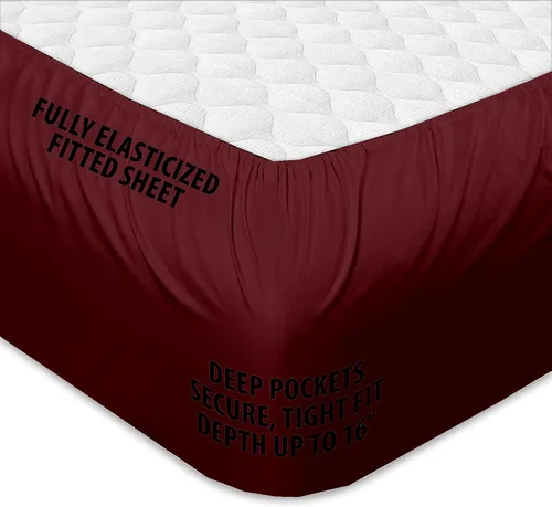 Vista 3 de Rajlinen Split Queen Sheet Sets for Adjustable Beds - Sheets for Sleep Number Bed 15" Deep Pocket - 100% Cotton Split Queen Bed Sheet Set - Split