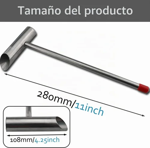 Vista 2 de Máquina de malvavisco cuchara 11.0x3.1 in mango largo acero inoxidable azúcar cuchara algodón caramelo máquina repuestos