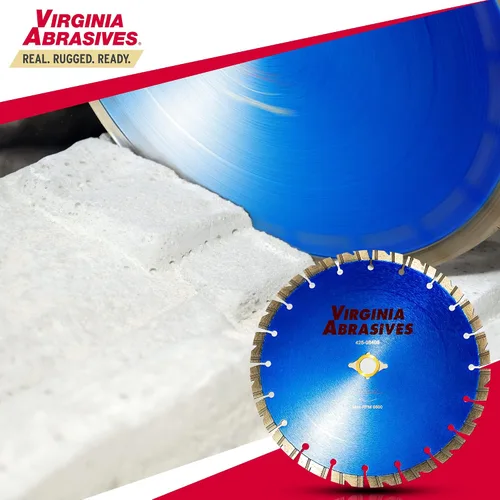 Vista 6 de Virginia Abrasives 425-08408 - Hoja de diamante de hormigón de uso general UV de 9 pulgadas - Cortador húmedo y seco para hormigón/asfalto