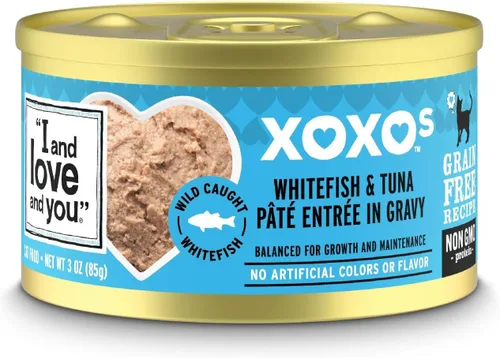 Vista 15 de I and love and you XOXOs - Alimento húmedo para gatos, pollo + paté de atún, sin granos, sin relleno, paquete de 24 latas de 3 onzas
