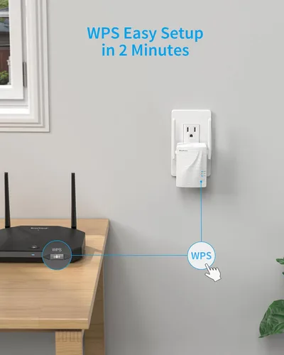 Vista 5 de BrosTrend Extensor WiFi AC1200 Amplificador WiFi y amplificador de señal, 1200 Mbps de doble banda WiFi Extensor de señal Amplificador de señal