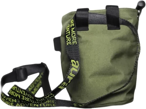 Vista 2 de Aura - Bolsa de tiza para escalada en roca, bolsa de tiza Bouldering con forro polar, cierre de cordón y soporte para cepillo, cinturón ajustable