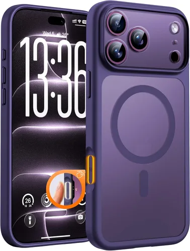 Vista 812 de TOCOL Funda magnética 3 en 1 para iPhone 15 Pro, mejorada [protección completa de cámara] con 2 protectores de pantalla, compatible con MagSafe Gris
