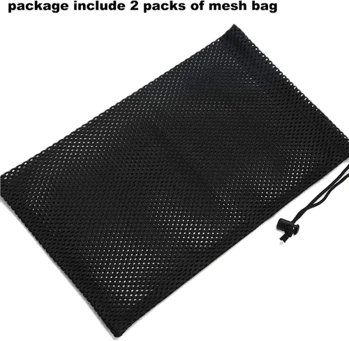 Vista 5 de Bolsa de malla para bomba de estanque, 2 paquetes de 12.2 x 15.9 pulgadas, bolsa de barrera de bomba con cordón, bolsas negras para piscina