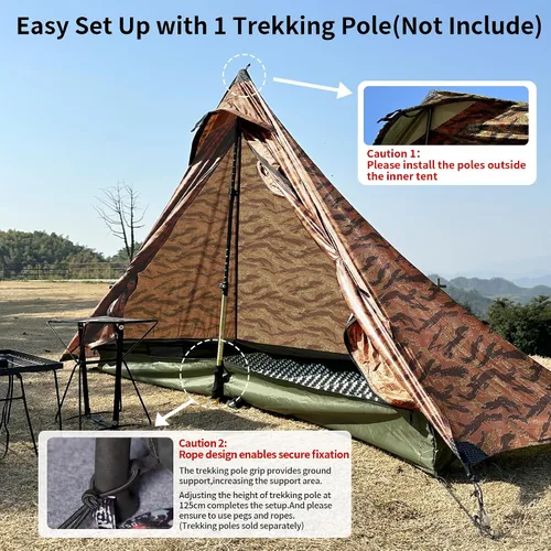Vista 4 de Camping Tent, Easy Setup, 1-2-8-10 Person Waterproof and Portable Tent for Camping Hiking Outdoor