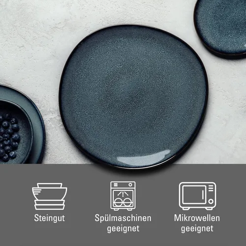 Vista 3 de like. by Villeroy & Boch Lave Gris - Plato para servir, 12.5 x 12.5 x 1.25 pulgadas